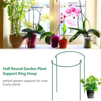 

2PCS Garden Plant Hoop Grow Stake Metal Half Round Hoop Support Greenhouse Plant Flower Holder Farm Tools Dropshipping