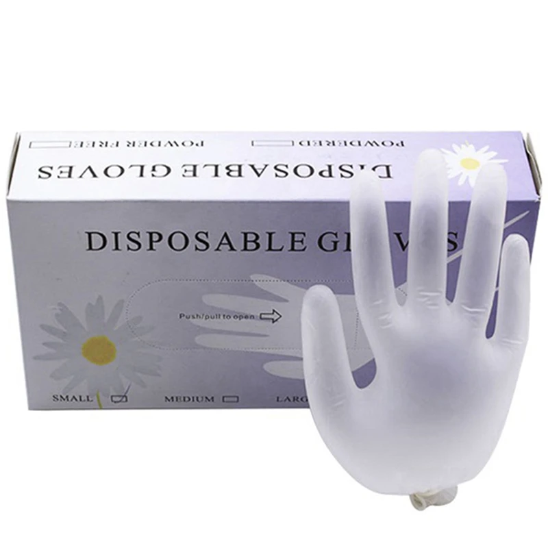 

200PCs/Box Anti-Allergic Transparent Disposable PVC Gloves Transparent Durable Gloves