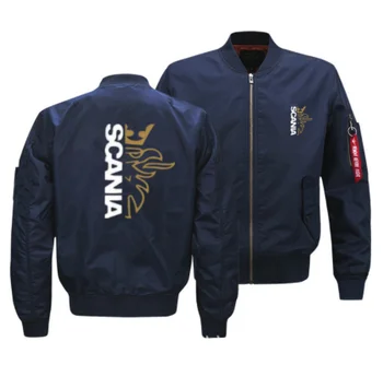 

New Men's Bomber Jacket Army Military Flight Pilot Jackets SCANIA Logo Print Waterproof Coat Thin Autumn Outerwear dropship M