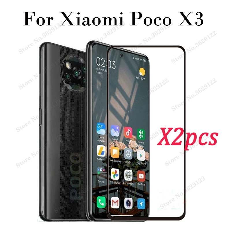 Закаленное стекло для Xiaomi Poco X3 Защитное экрана 9H Премиум PocoPhone x3 защитная