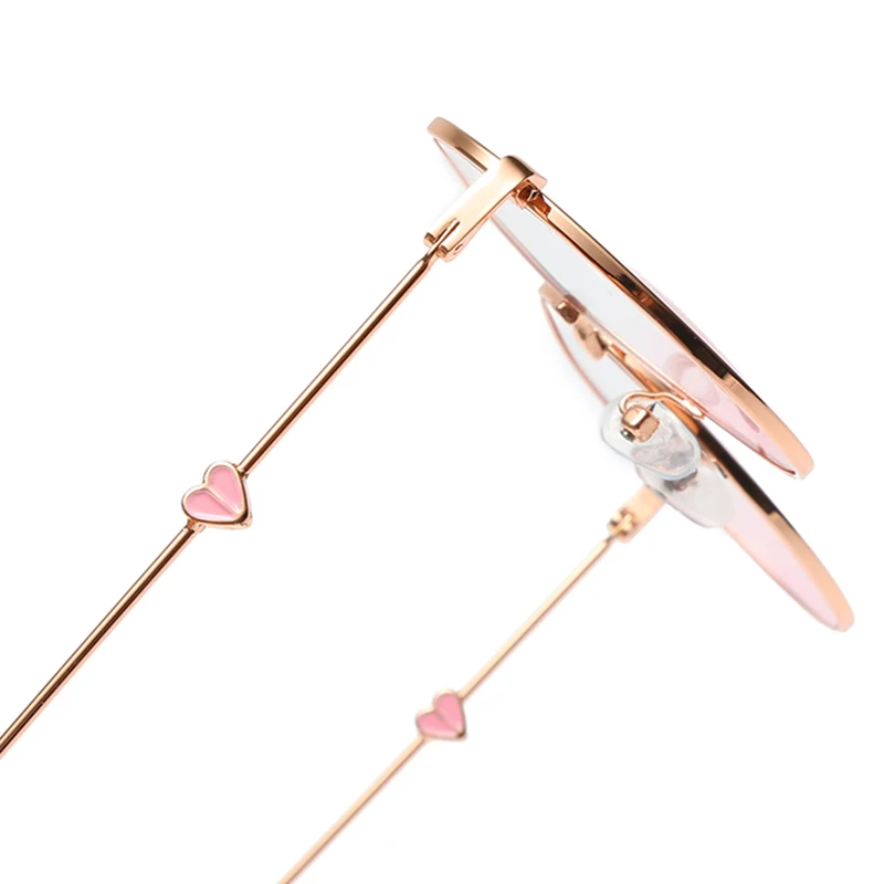 Heart Design Women Myopia Glasses Cute Girls Gradient pink Lens Sunglasses Female Fashion Nearsighted Spectacles 0,-1.0~-6.0 L3 2