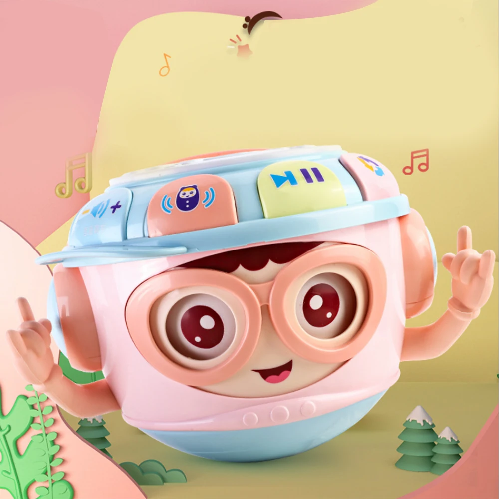 Светодиодный Музыкальный обучающий Игрушки для раннего обучения, Развивающие детские погремушки, детские игрушки для младенцев, массажер, Музыкальный барабан
