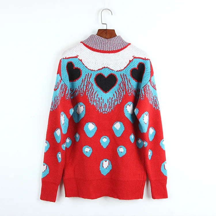 New Style in New High-collar Knitted Long Sleeve Colour Colour Colour Colour Coloured Outside Loving Jacquard Shirt Fashion New Style in New High-collar Knitted Long Sleeve Colour Colour Colour Colour Coloured Outside Loving Jacquard Shirt Fashion