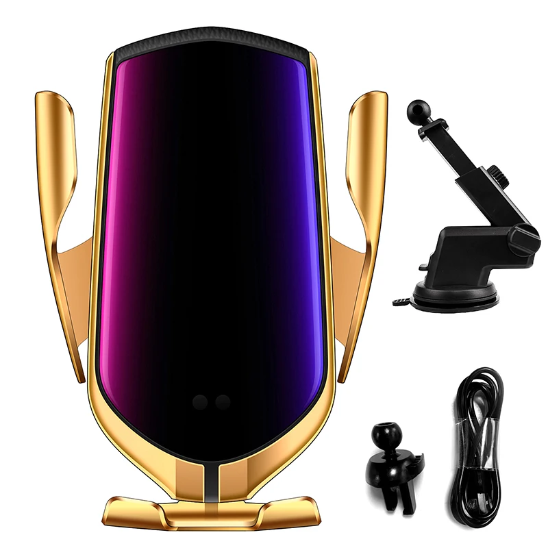 

R2 Fast Charging Wireless Chargers 10W Smart Sensor Car Phone Holder For iPhone Huawei Samsung Simple Fast Wireless Charger