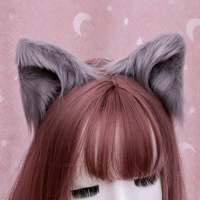 Ears Cosplay Gothic Lolita Cat Ears Cosplay  Chinese Headdress Anime Decor  Gothic Accessories Fox Ears Decor Kawaii Accessories DarkGray