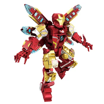 

Upgraded Version Marvel Iron Man Hulkbuster Avengers Infinity War Machine Building Blocks Super Heroes War Children Toy
