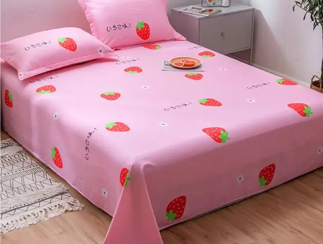 girls room bed sheet ,girl bedsheet , pink and green bed sheetCotton
