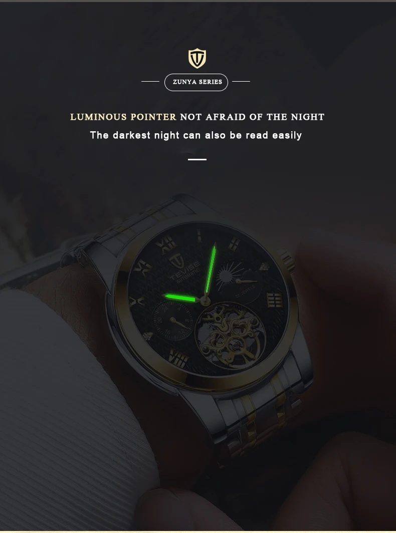 Moon Phase Tourbillon Мужские часы люксовый бренд Мужские Военные Спортивные часы из нержавеющей стали автоматические механические часы erkek saat