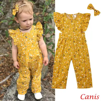 

2Pcs Toddler Kid Baby Girl Set Clothes Floral Romper Jumpsuit Bodysuit Outfit