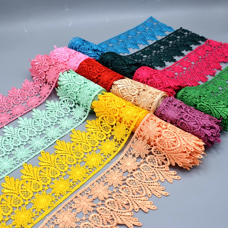8cm wide beautiful crochet embroidery lace ribbon DIY embroidery bed skirt lace Dress lace Curtain lace
