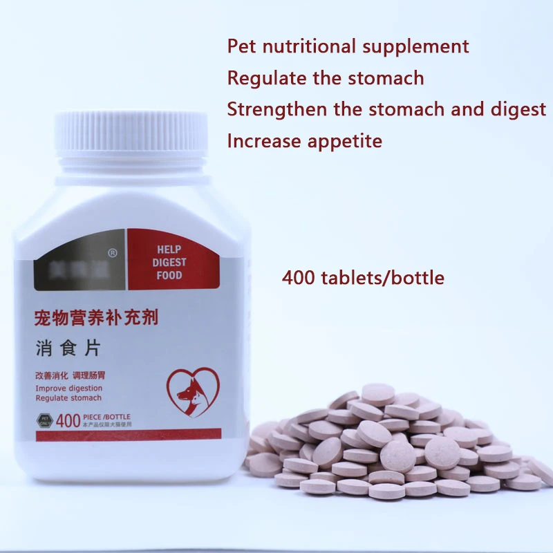 Pastillas de digestión para perros y mascotas, 400 probióticos, aperitivo, cuidado de la salud del estómago, para el cuidado de la salud en un gato y el estómago, tesoro de estómago
