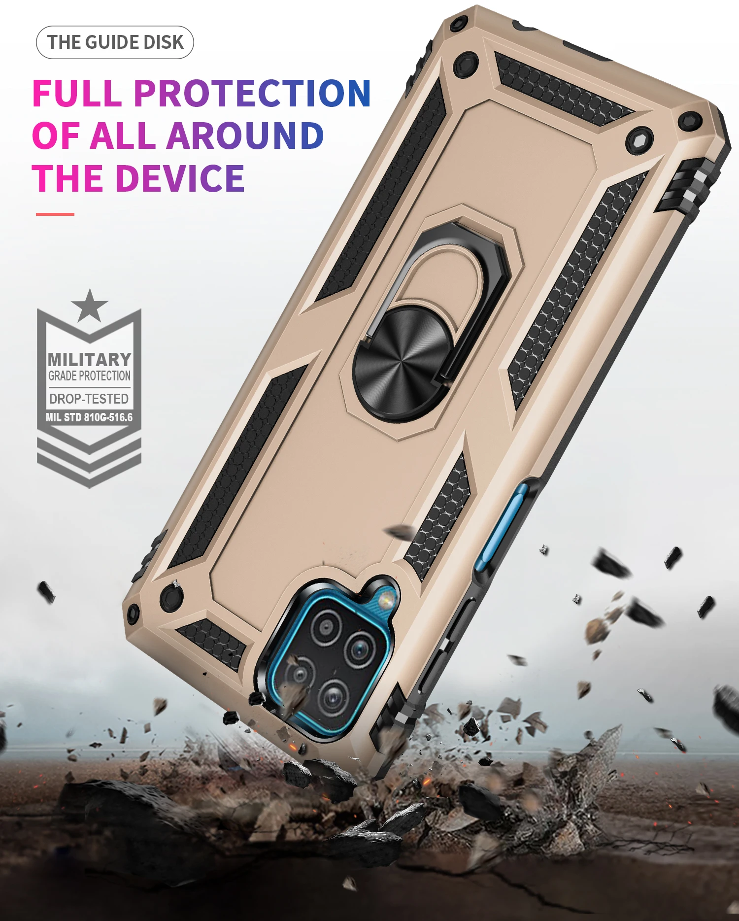 Ultimate Military-Grade Shockproof Phone Case with Magnetic Ring & Metal Back Cover