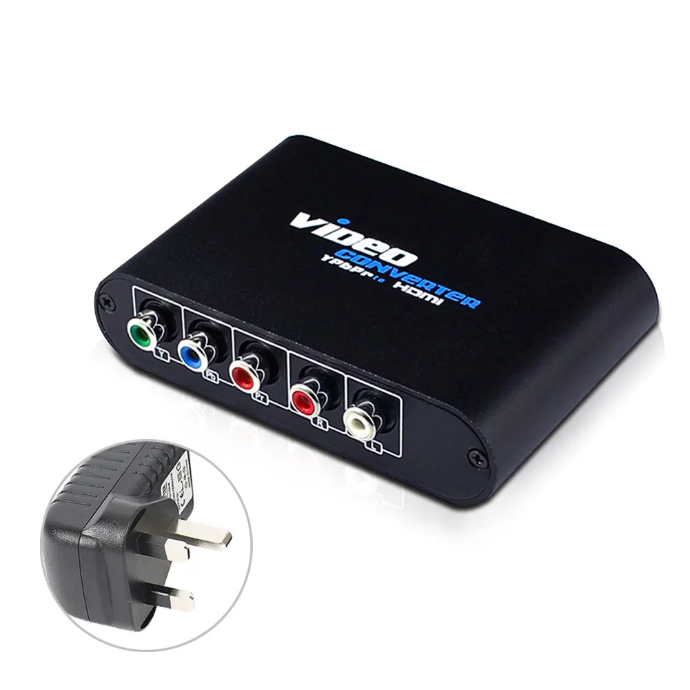 UK Plug 5 RCA Ypbpr компонент к HDMI HDTV Видео Аудио конвертер адаптер 1080P HD Прозрачный HDMI к RGB компонент YPbPr видео и R/L аудио - Color: UK Plug