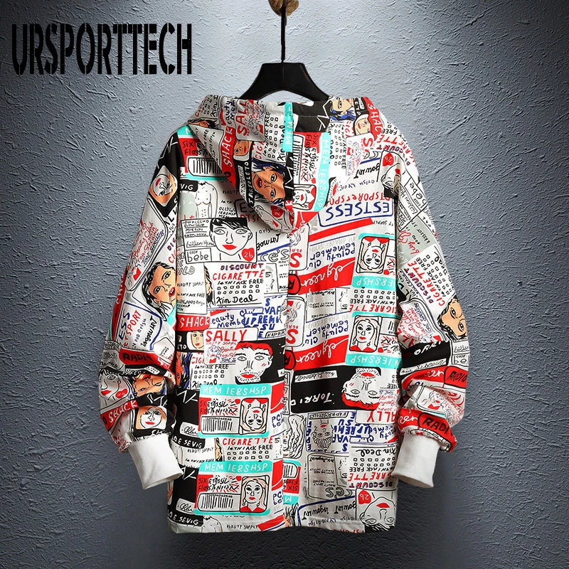 2019 новые Брендовые мужские толстовки Harajuku мультфильм рисунок принт пуловер