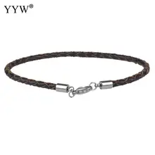 3 шт., кожаный шнур, браслеты для женщин, нержавеющая сталь, простая пряжка, кордон, ювелирный шнур, браслеты, сделай сам, аксессуары для изготовления 7,8 дюймов