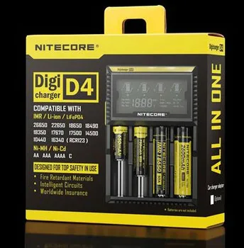 

NITECORE original D4 Digicharger LCD Display Universal Charger Fit 18650 14500 16340 26650 18350 with Charging Cable