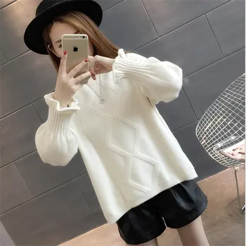 

2020 Winter Pullovers Women's Sweaters Wool O-neck Knitted Jumper Tops Feature Product Blends Yarn Cashmer