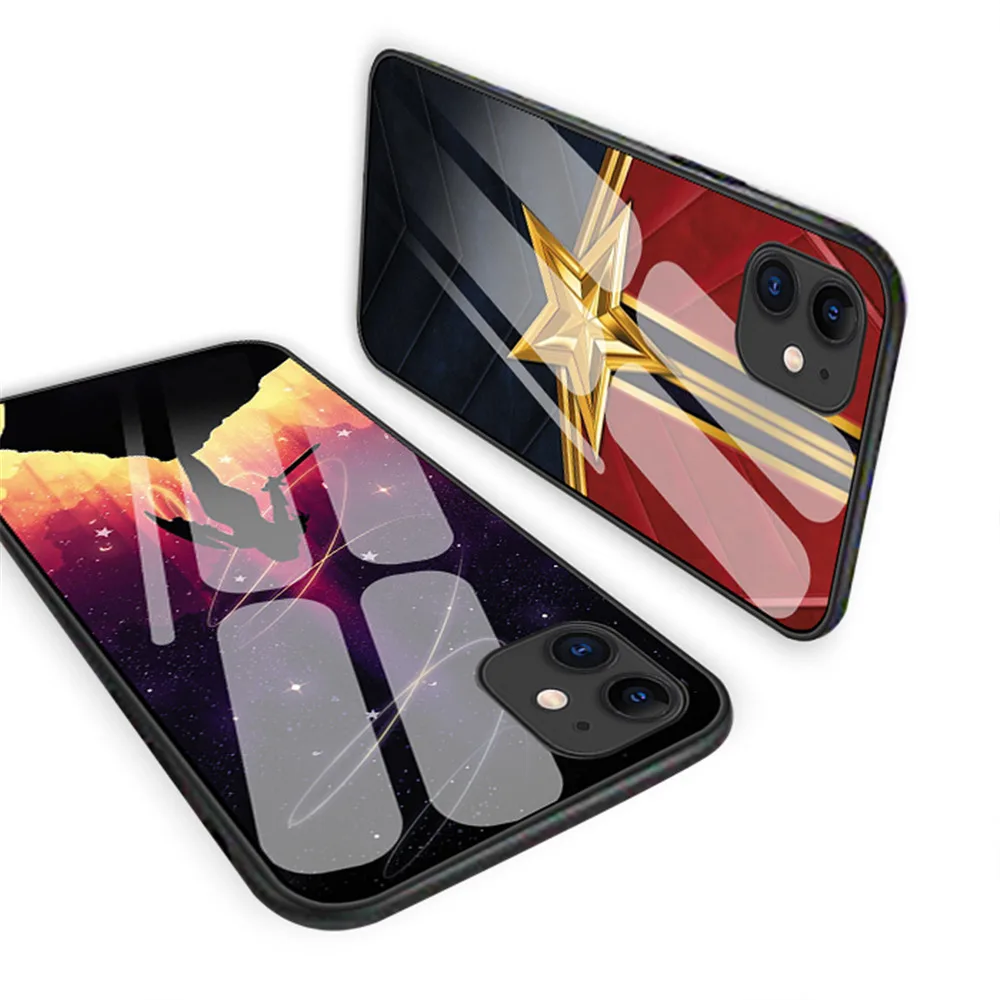 Wonder Woman 1984 Чехлы для iphone 7 8 6 6S Plus Роскошный чехол из закаленного стекла для телефона iphone 11 11Pro X XR XS MAX