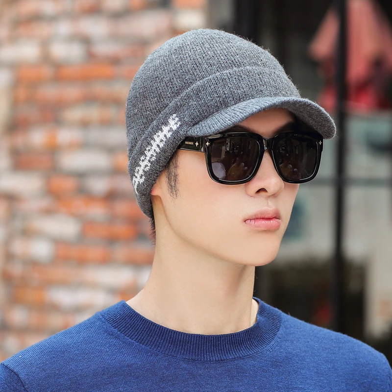 Зимняя шапка Skullies Beanies шапки зимние шапки для мужчин женский шерстяной шарф головные уборы, Балаклава маска Knitted шапка вязаная 55-61 см - Цвет: 02