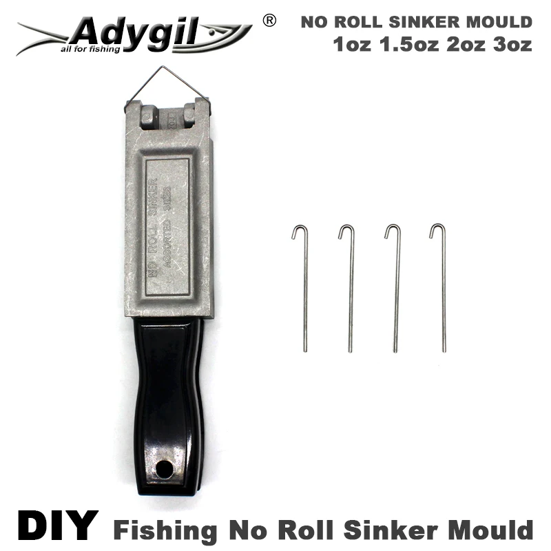 Adygil Fishing No Roll Sinker Mold Kits 1oz 1.5oz 2oz 3oz 4 Cavities