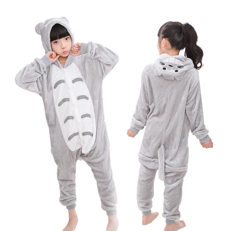 Totoro Детские пижамы кигуруми с единорогом, комбинезон для детей, мультяшный аниме комбинезон Тоторо, животные, панда, косплей, одежда для сна для девочек и мальчиков - Цвет: Totoro