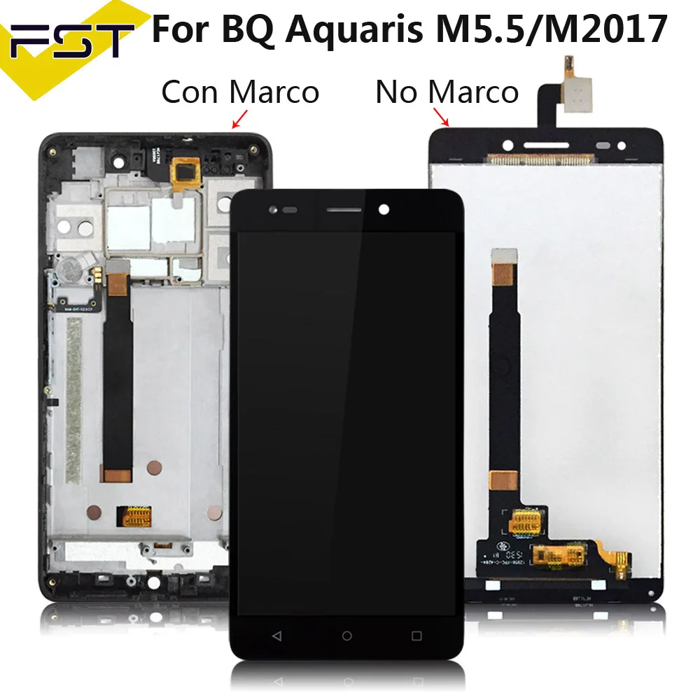 For BQ Aquaris M5.5/BQ Aquaris M2017 LCD Display With Touch Screen Digitizer Assembly With Frame For BQ M5.5 LCD Panel Tactil