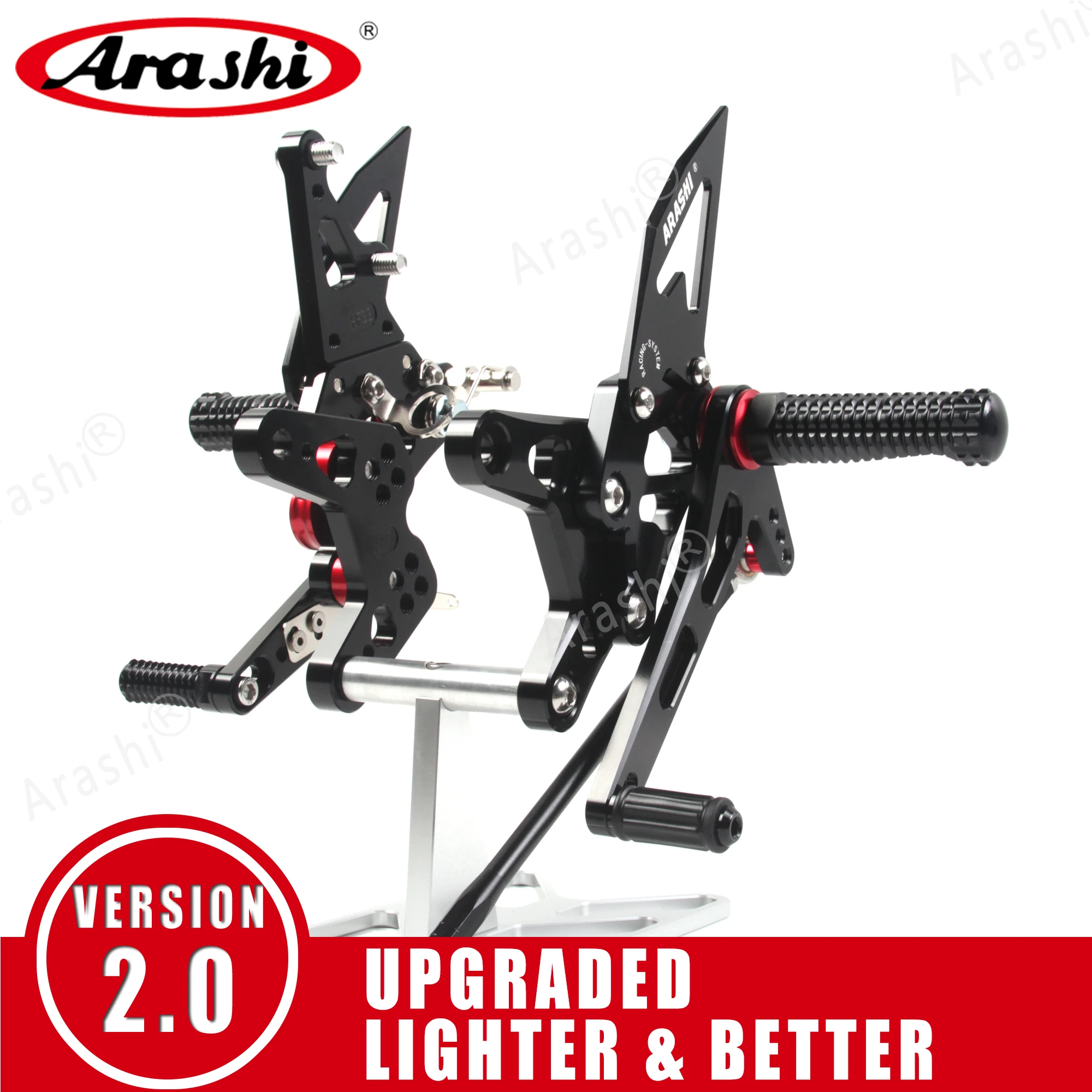 Arashi For KAWASAKI NINJA ZX6R 2005 - 2019 Footpegs Rearset Adjustable Footrest Foot Pegs ZX-6R ZX 6R 2006 2007 2008 2009 2010