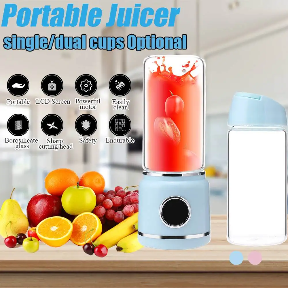 450ml Portable Screw Juicer Electric USB Juices Smoothie Press Blenders Machine Mixer Mini Juicer Cup Maker Can Be Power Bank