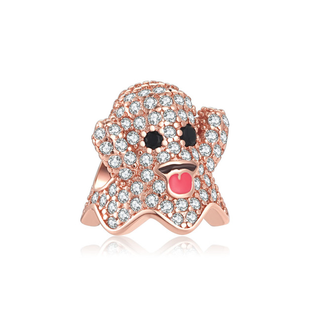 New Diy Acessories Bead Dog Rose Gold Skull Cake Butterfly Fit Original Pandora Charms Bracelet Jewelry 925 Silver Sterling