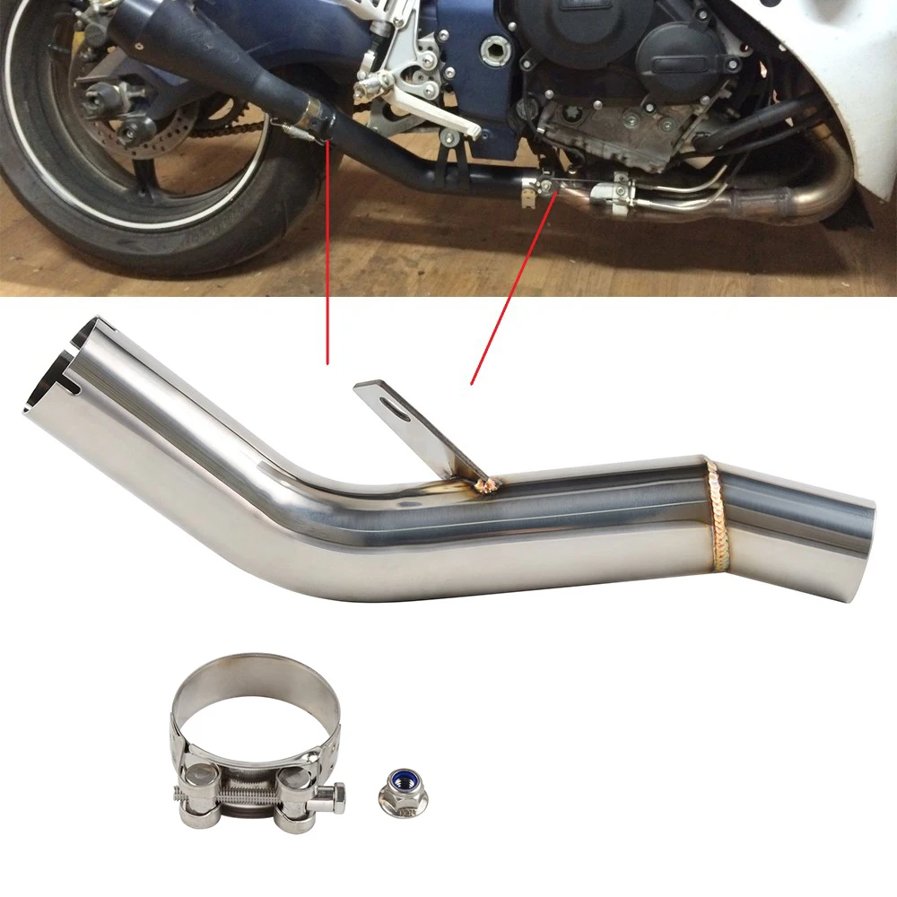 Eliminator Exhaust Muffle Middle Pipe Exhaust Link Pipe For Suzuki GSXR