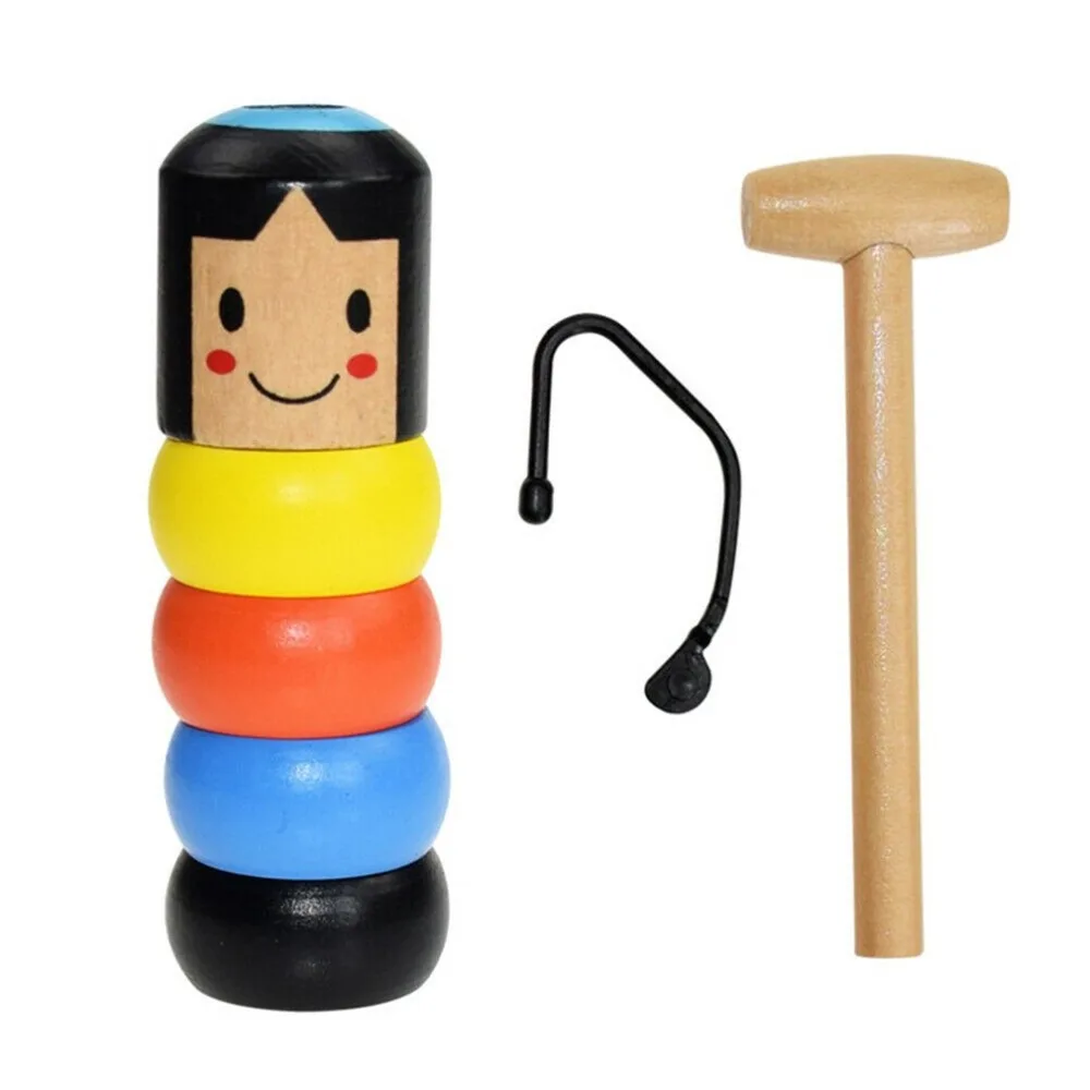 Креативная странная волшебная игрушка неодолимый злодей маленький деревянный человек улыбающееся лицо кукольная игрушка забавная кукольная игрушка детская странная игрушка