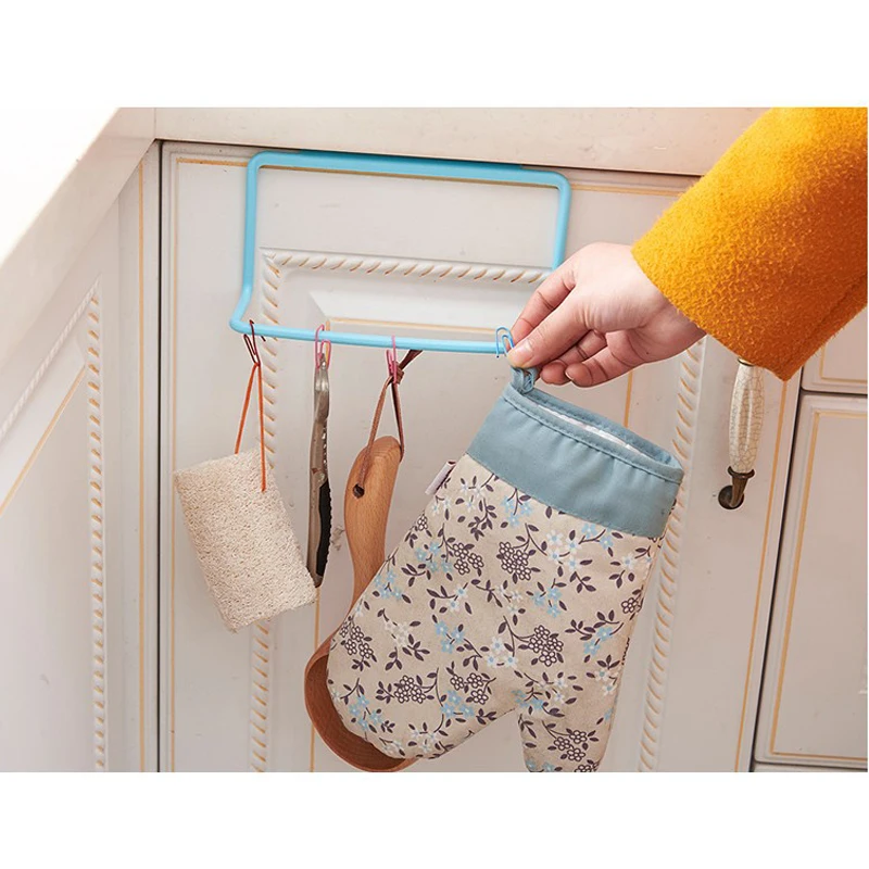 2/4pcs Towel Racks Over Door Towel Rack Bar Hanging Holder Bathroom Kitchen Cabinet Cupboard Hanger Storage Rack for Bathroom