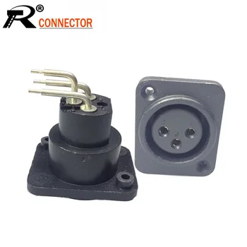 

10pcs/lot 3 Pin XLR Female Right Angle Panel Mount XLR Jack Plug Socket Microphone MIC Cable Wire Connector Chassis