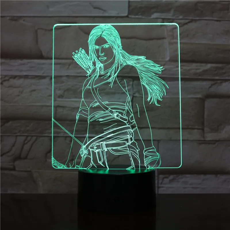 New 3d Led Night Light Wonder Woman Diana 7 Color Changeing Usb