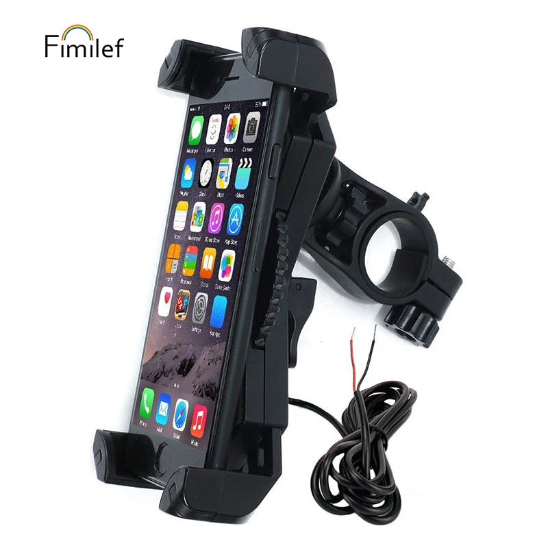 

Motorcycle Phone Mount Charger 5V 2.4A USB Port Handlebar Mirror Bar Cell Phone Holder Mount Stand Bracket For iPhone X 8 7 Plus