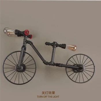 

Iron Bike Industrial Wall Lamps LED Wall Light Strange Creative Vintage Wall Lamp Free Shipping