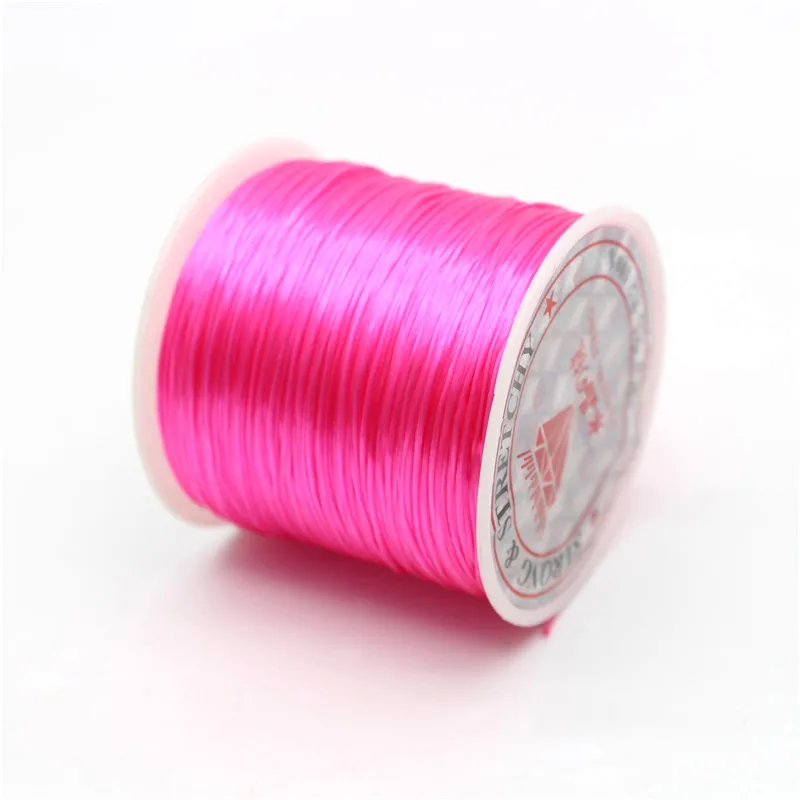 Rose Red 50 м прочный эластичный шнур для браслета, растягивающийся шнур для изготовления украшений и браслетов - Цвет: Rose Red