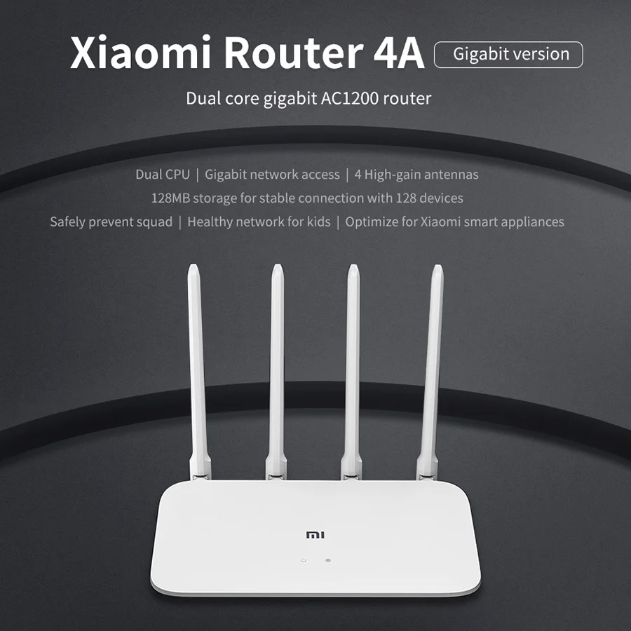 Xiaomi Mi роутер 4A Gigabit Edition 1000M 2,4 GHz 5GHz WiFi rom 16MB DDR3 64MB 128MB с высоким коэффициентом усиления 4 антенны дистанционное управление приложением