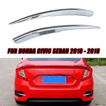 

2pcs/set Silver Rear Fog Light Cover Sticker Waterproof Trim Stylish Decor For Honda Civic 10th Gen Sedan 2016-18