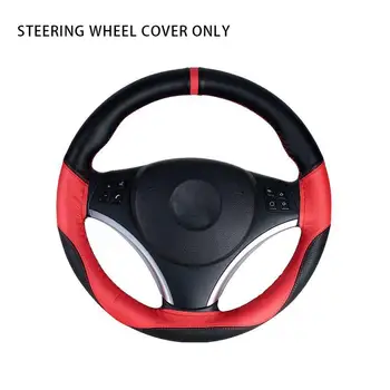 

Microfiber PU Leather Car Steering Wheel Cover Hand Stitched Braid With Needles And Thread Car Cover DIY Styling