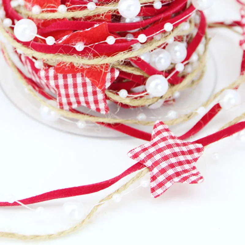 5M Christmas Tree DIY Decoration Chain Ribbon Happy New Year Supplies Merry Christmas Party Decor Gift