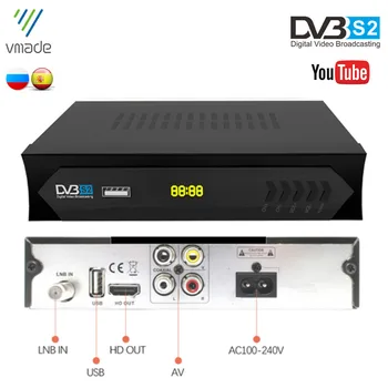 

Vmade DVB-S2 Satellite TV Receiver Digital TV Tuner Support Cccam Bisskey Youtube IPTV M3U Fully 1080P H.264 HD Set-Top Box