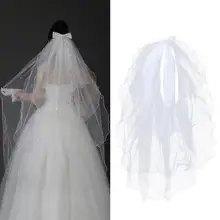 Четырехслойная белая свадебная фата элегантная свадебная фата с бантом и гребень из сплава короткая свадебная фата аксессуары