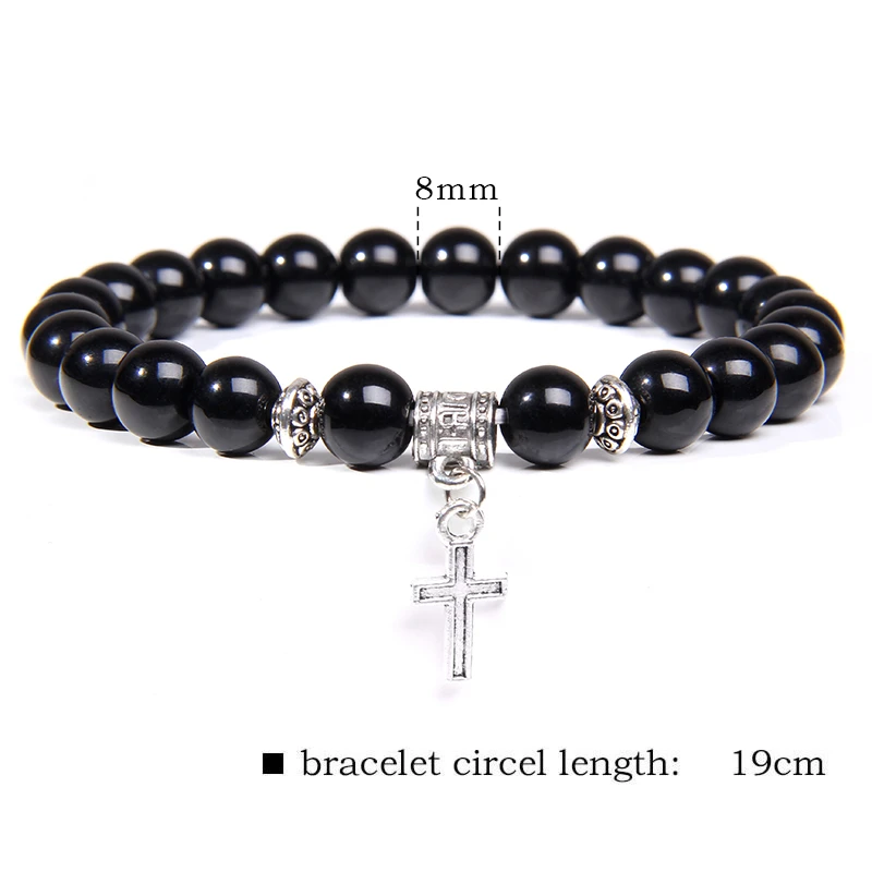 Натуральный черный ониксовыми бусами модные вулканической лавы бисером религия