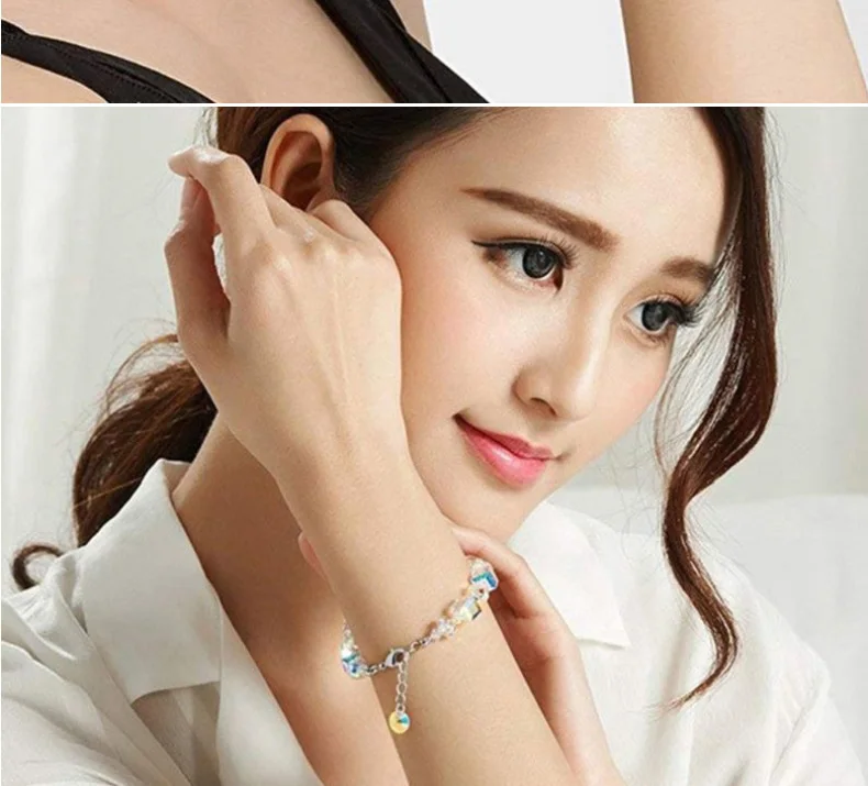 Новые Геометрические Квадратные хрустальные браслеты для женщин, модные регулируемые вечерние ювелирные изделия для помолвки