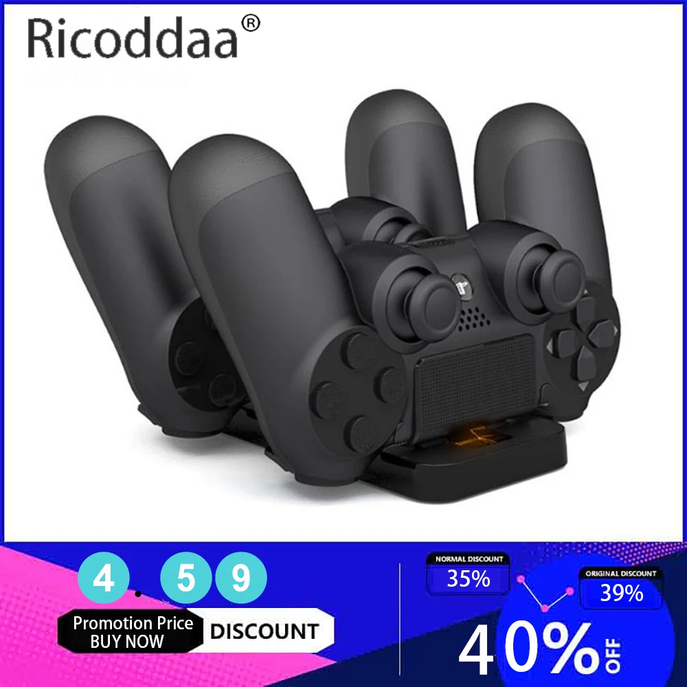 

For PS4 Slim/Pro Dual Charging Station Charger Dock Stand For Sony PS4 Playstation 4 Joystick Controller Fast Charging Gamepad