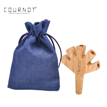 

COURNOT Five Holes Classic Wooden Cones Holder Portable Canvas bag Five Barrel Wood Smoking Tobacco Pipe Smoke Herb Accessories
