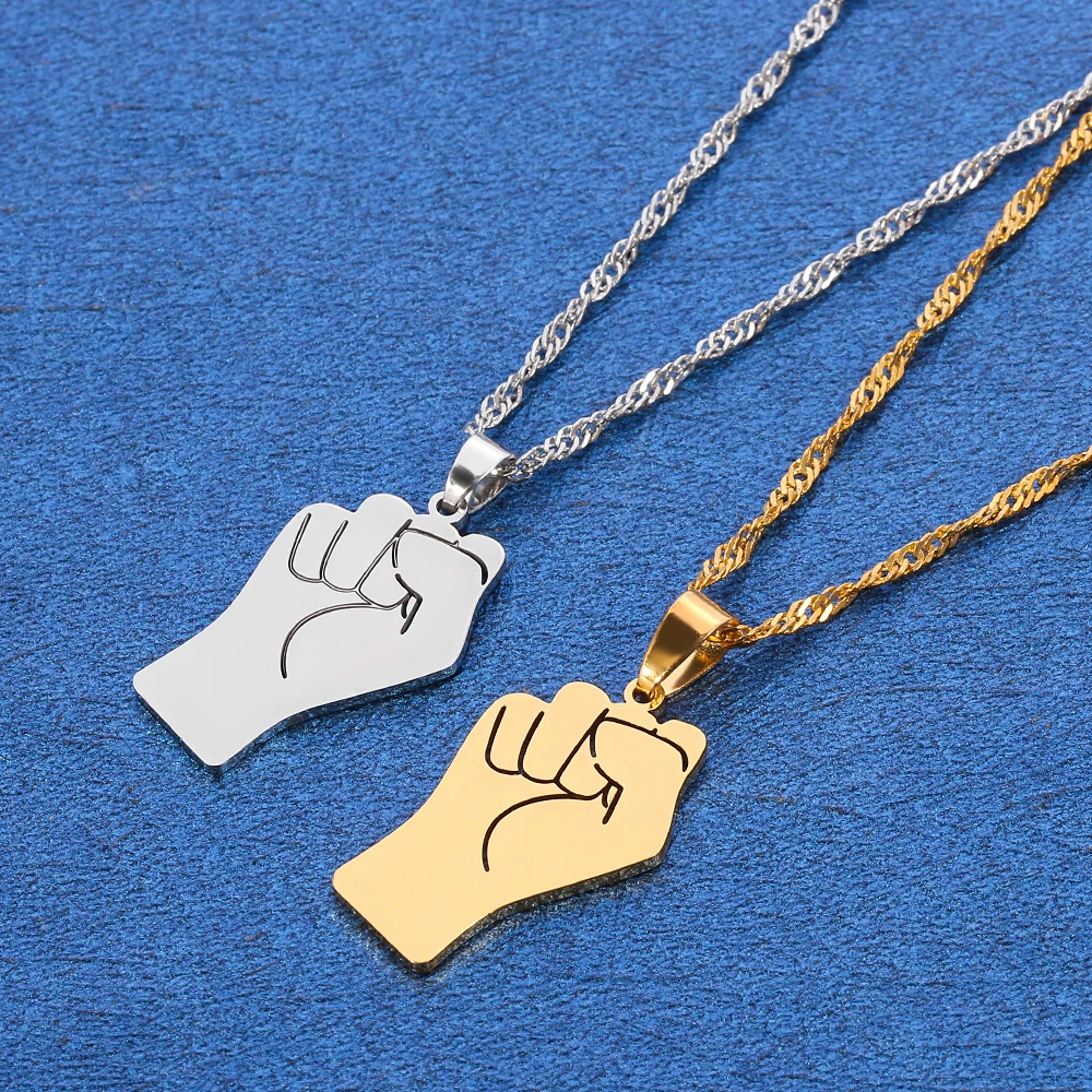Кулон в виде кулака из нержавеющей стали модное ожерелье стиле хип-хоп для мужчин