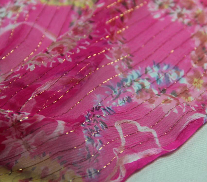 Вечернее платье Шиммер жоржета креп 6 мм шелк металлик Жаккард Цветочный Блестящий шелковый тонкий платок