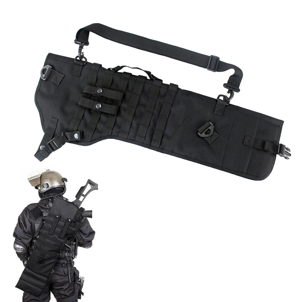 BK Тактический Чехол-кобура для ружья ножны Molle Rifle Sling Чехол-Сумка Molle system чехол для пистолета для охоты на открытом воздухе - Цвет: BK
